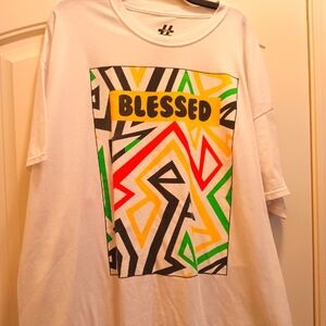 White Graphic T-Shirt with Colorful Design